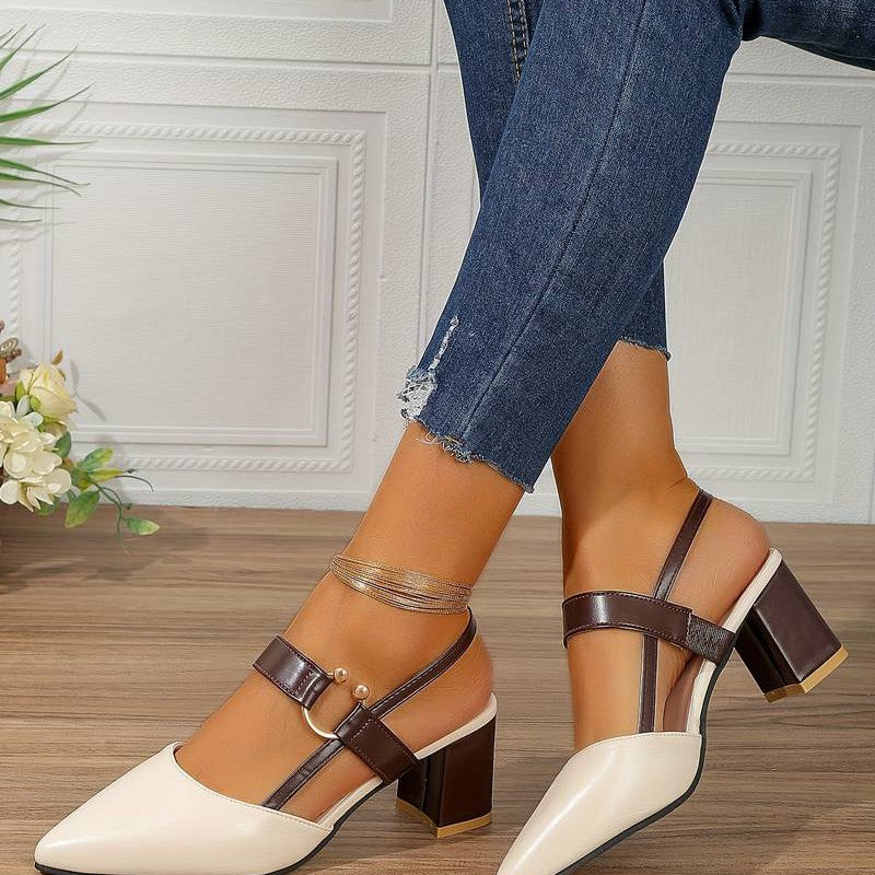Dames Slingback Pumps Colorblock Stijl 6
