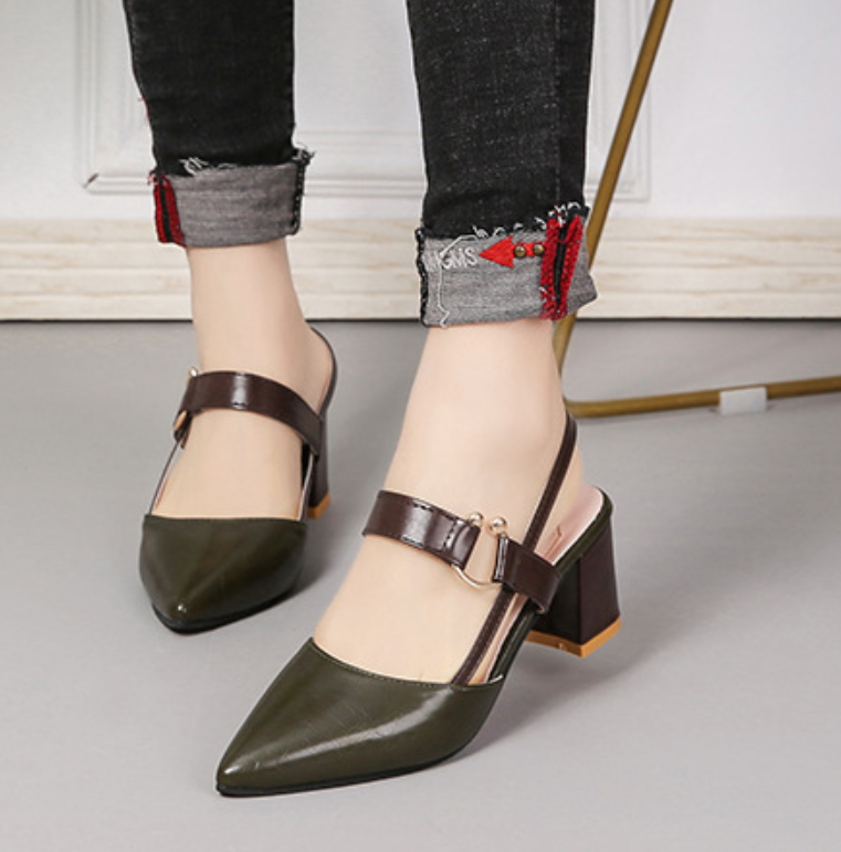 Dames Slingback Pumps Colorblock Stijl 8