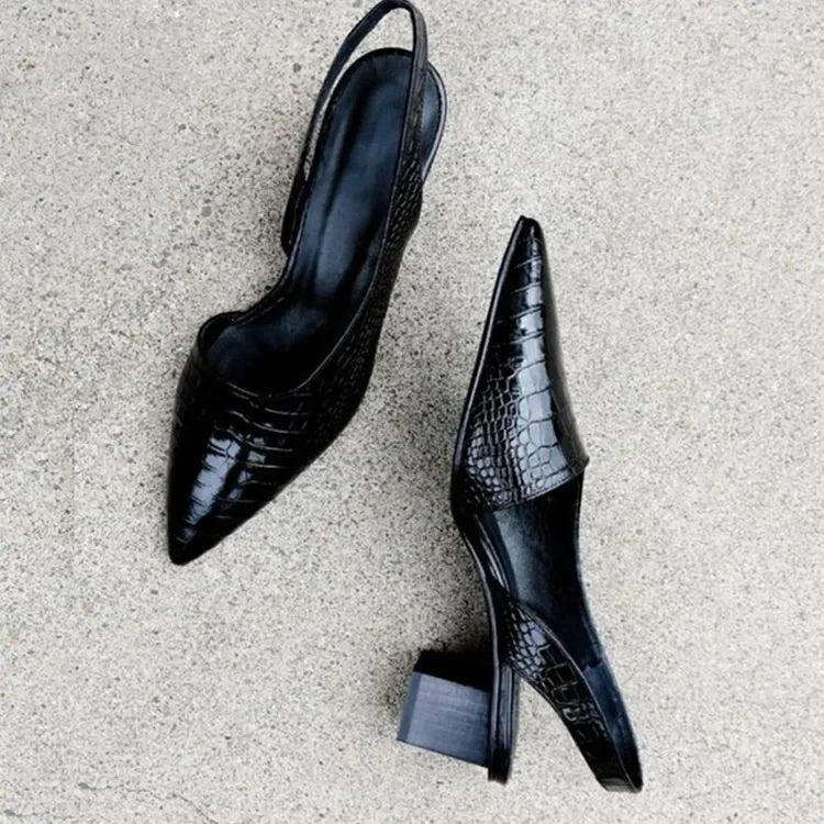 Dames Slingback Pumps met Spitse Neus 1