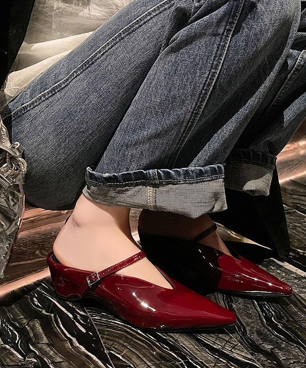 Dames Slippers Met Spitse Neus En Robuuste Hak 3