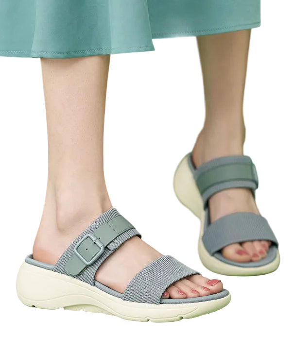 Dames Slippers Peeptoe Met Sleehak Modern 1