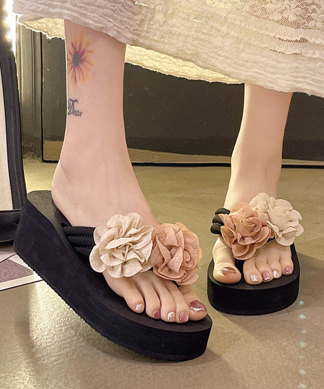 Dames Slippers Platform Met Bloem Design 3