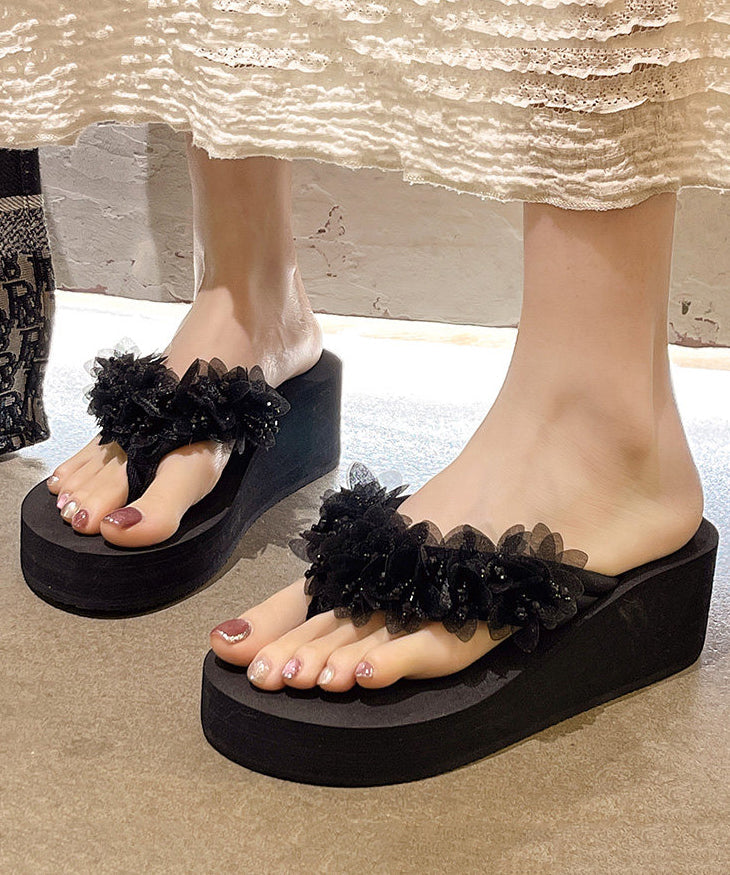 Dames Slippers Platform met Bloem Motief 1