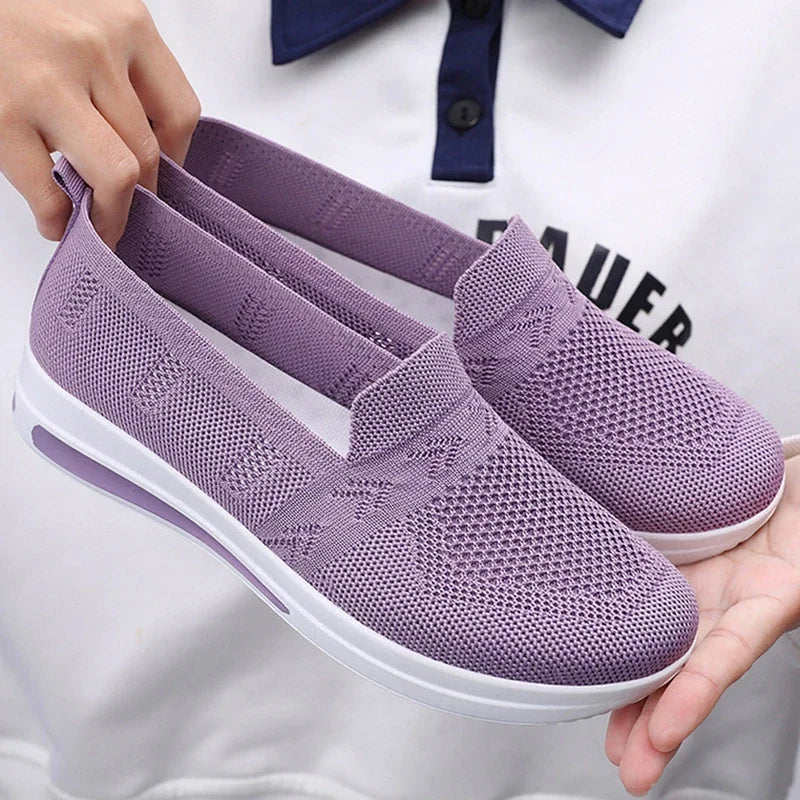 Dames Sneakers Ademend Gebreid Mesh Casual Schoenen 5