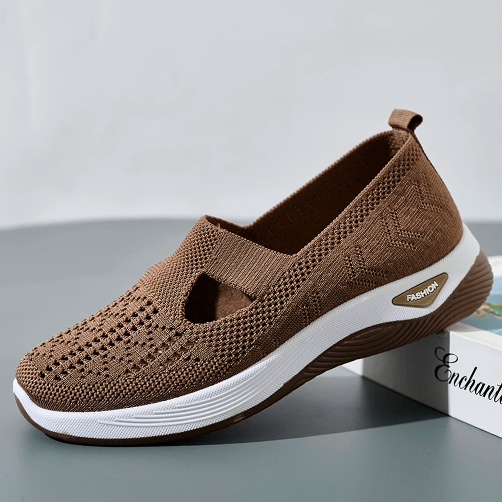 Dames Sneakers Ademend Mesh Casual Schoenen Antislip Flat Geweven Schoenen 0