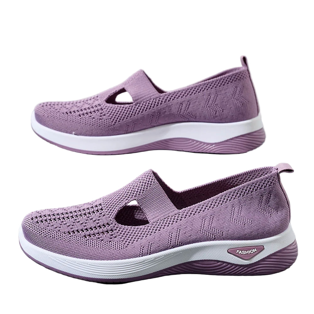 Dames Sneakers Ademend Mesh Casual Schoenen Antislip Flat Geweven Schoenen 2