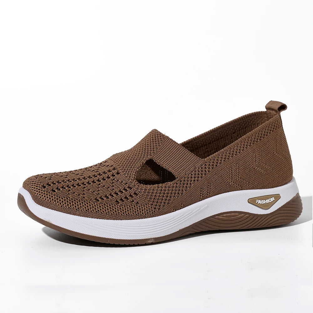 Dames Sneakers Ademend Mesh Casual Schoenen Antislip Flat Geweven Schoenen 6