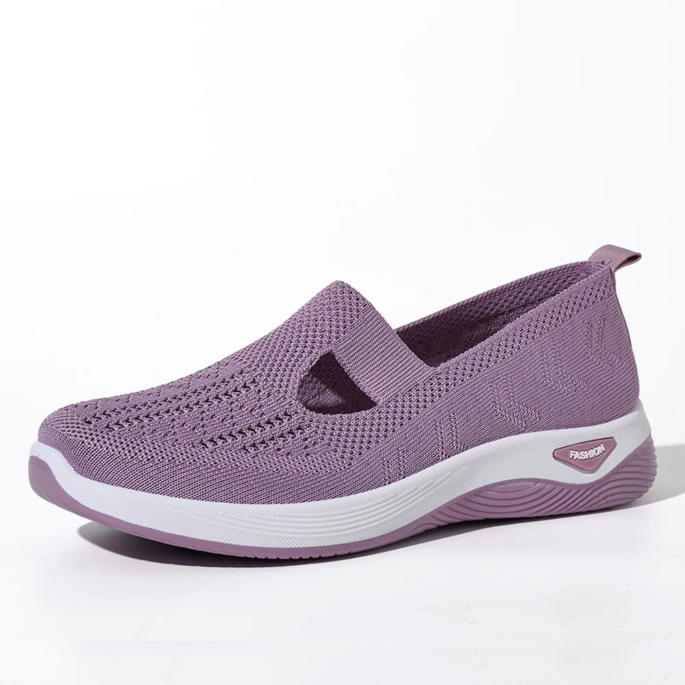 Dames Sneakers Ademend Mesh Casual Schoenen Antislip Flat Geweven Schoenen 8