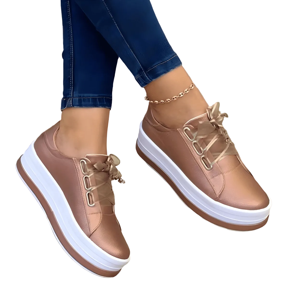 Dames Sneakers Casual Met Verhoogde Zool Trendy Design 0