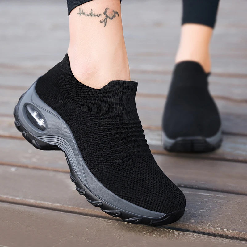 Dames Sneakers Casual Sport Sokken Met Dikke Zool 0