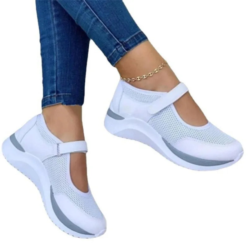 Dames Sneakers Gebreid Met Dikke Zool Casual Schoenen 4