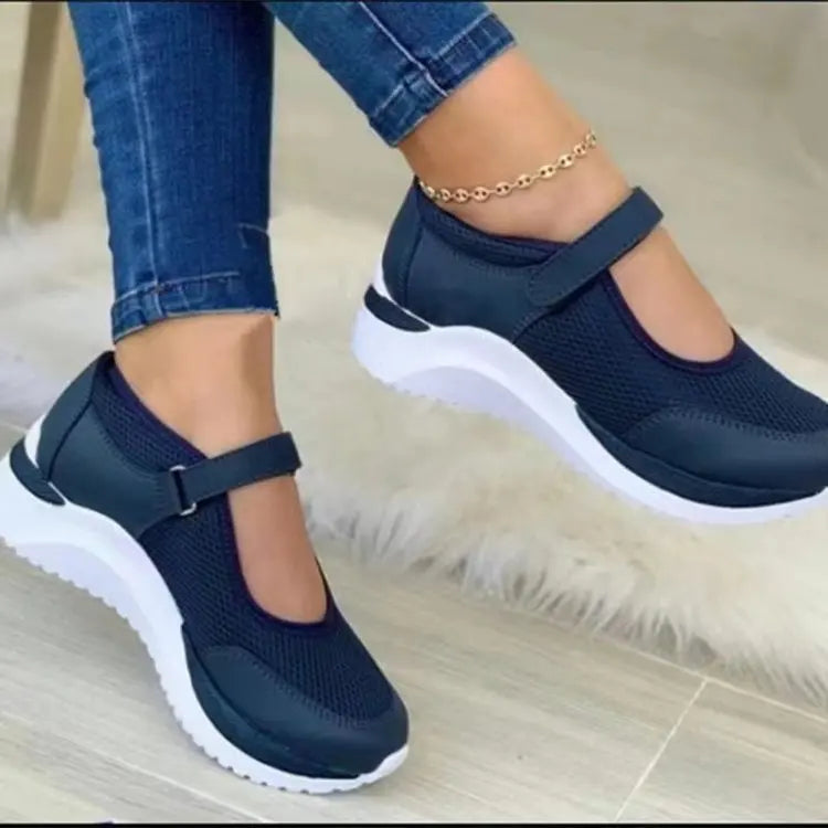 Dames Sneakers Gebreid Met Dikke Zool Casual Schoenen 5