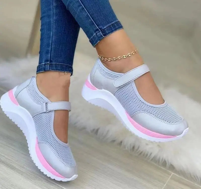 Dames Sneakers Gebreid Met Dikke Zool Casual Schoenen 7