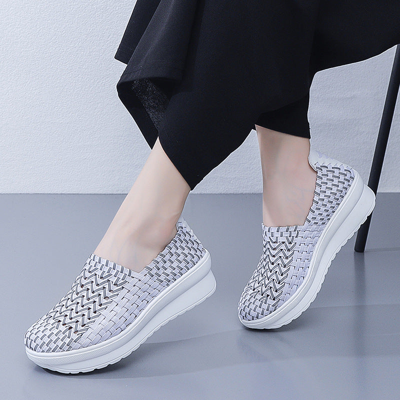 Dames Sneakers Gevlochten Slip-On voor Casual Gebruik 0