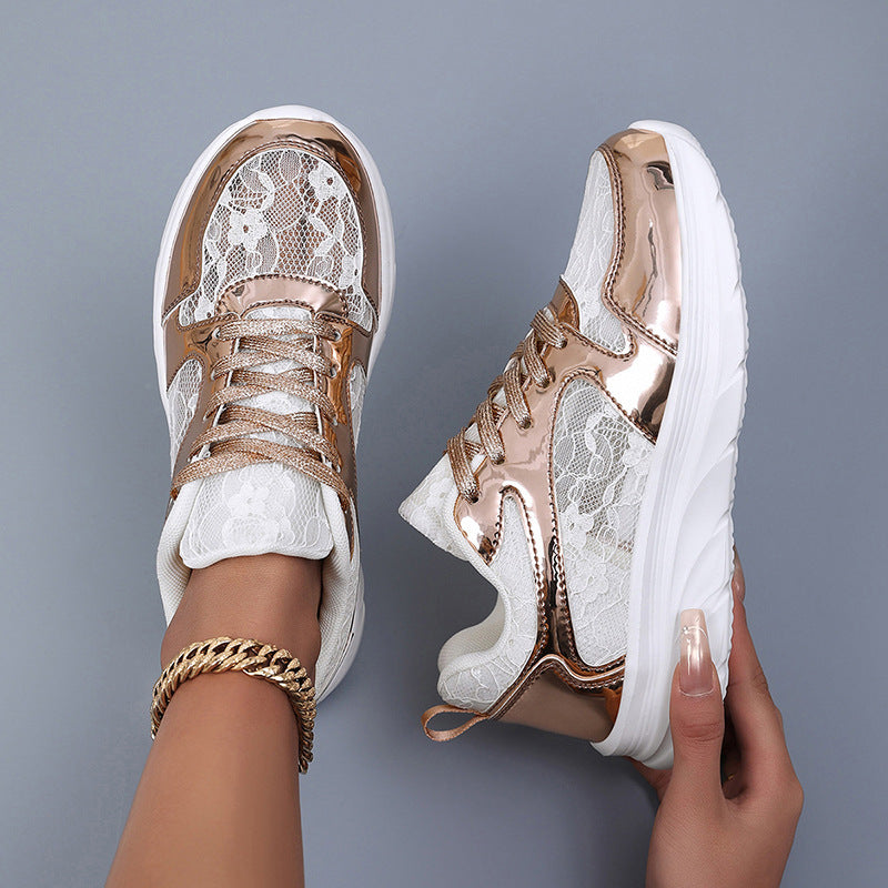 Dames Sneakers Glanzend Design Comfortabel en Trendy 1
