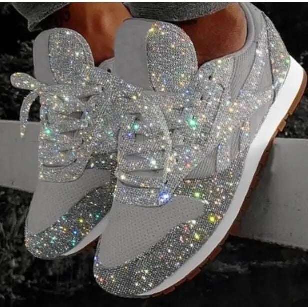 Dames Sneakers Met Pailletten Casual Ademend Schuim 4
