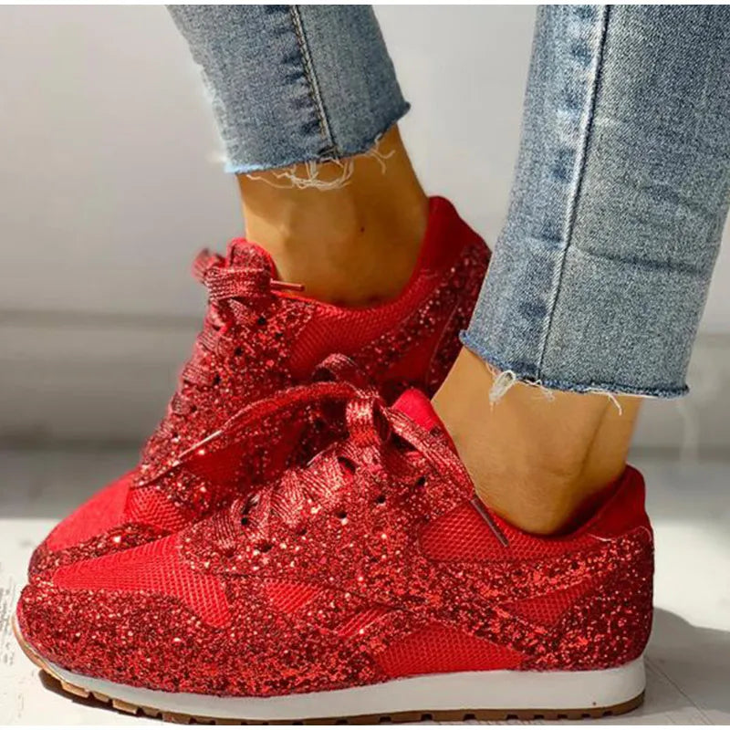 Dames Sneakers Met Pailletten Sportieve Stijl 10
