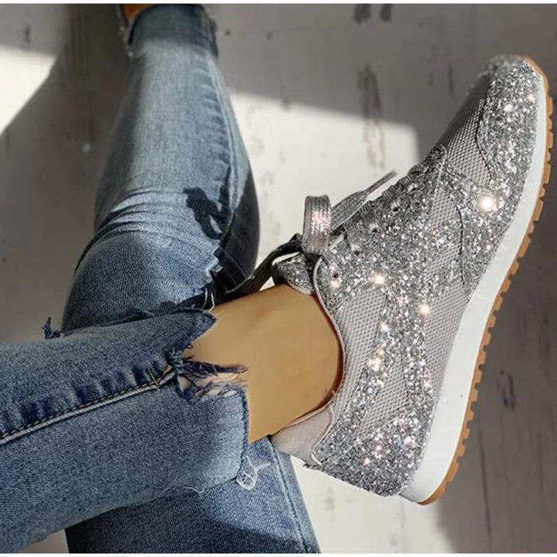 Dames Sneakers Met Pailletten Sportieve Stijl 3