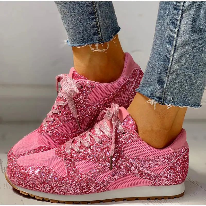 Dames Sneakers Met Pailletten Sportieve Stijl 9