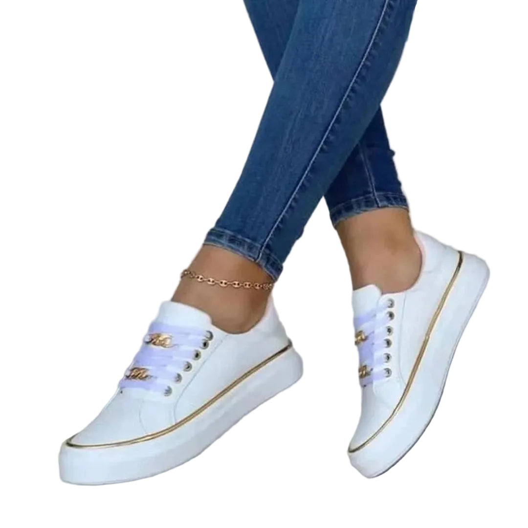Dames Sneakers met Gouden Accent 0