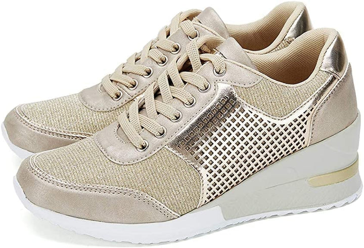Dames Sneakers met Sleehak en Hoge Hak 1