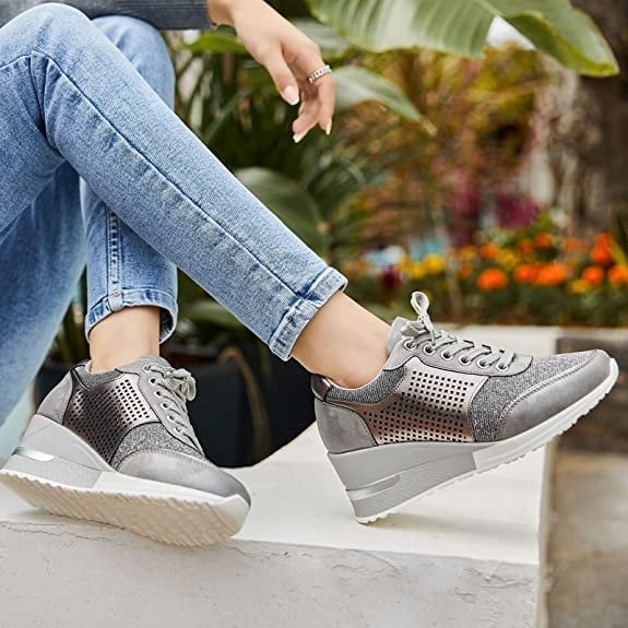 Dames Sneakers met Sleehak en Hoge Hak 4