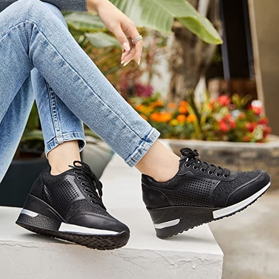 Dames Sneakers met Sleehak en Hoge Hak 5