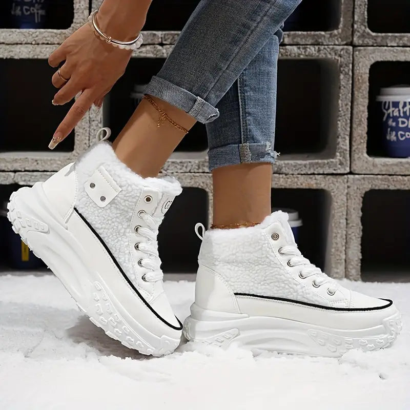 Dames Snowboots Waterdicht met Fluwelen Comfort en Robuuste Zool 0