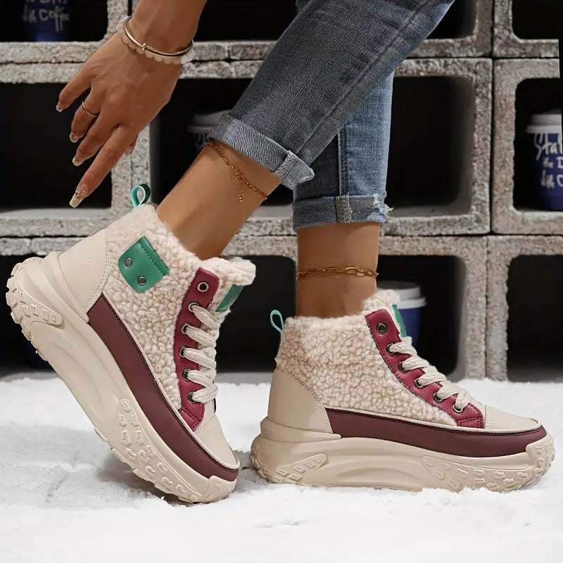 Dames Snowboots Waterdicht met Fluwelen Comfort en Robuuste Zool 7