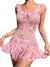 Dames Spaghetti Strap Bloemige Rimpel Lingerie 0