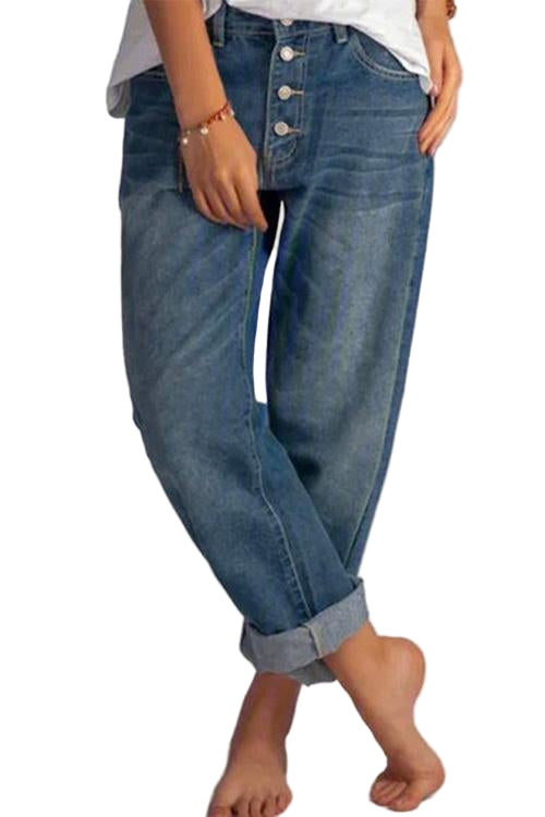 Dames Spijkerbroek Boyfriend Met Rechte Pijpen 0