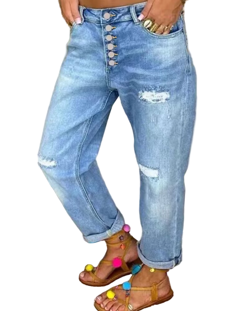 Dames Spijkerbroek Casual Katoenmix voor Lente Zomer 0