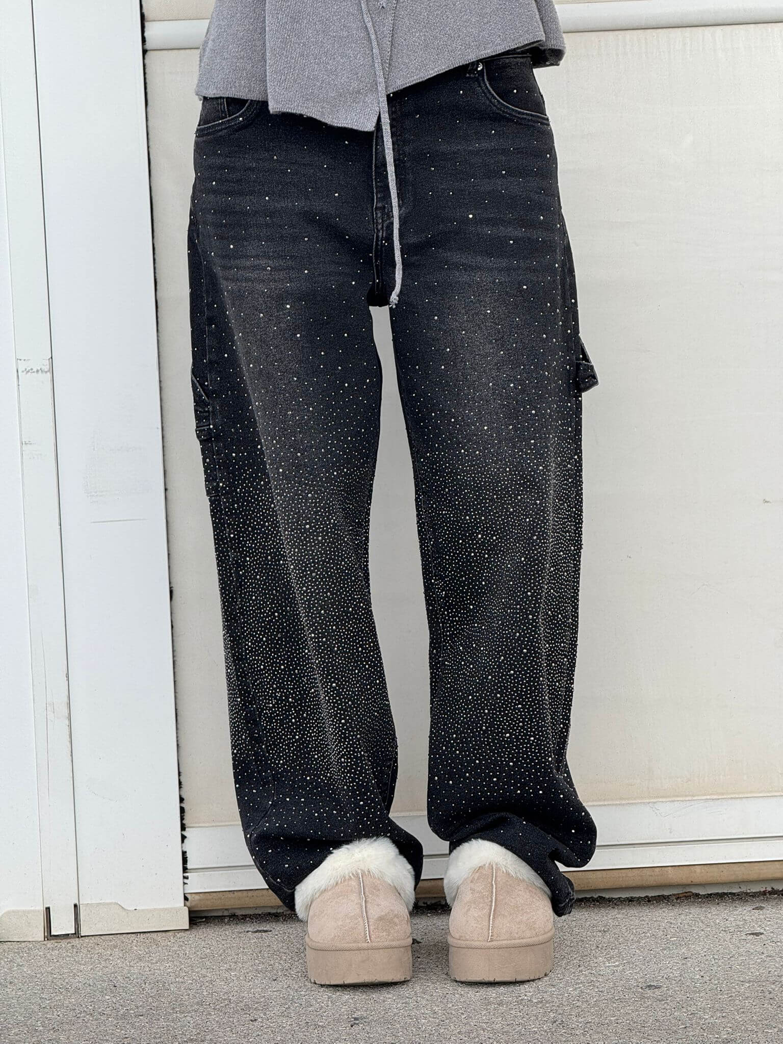 Dames Spijkerbroek Casual Met Diamantdetails 10
