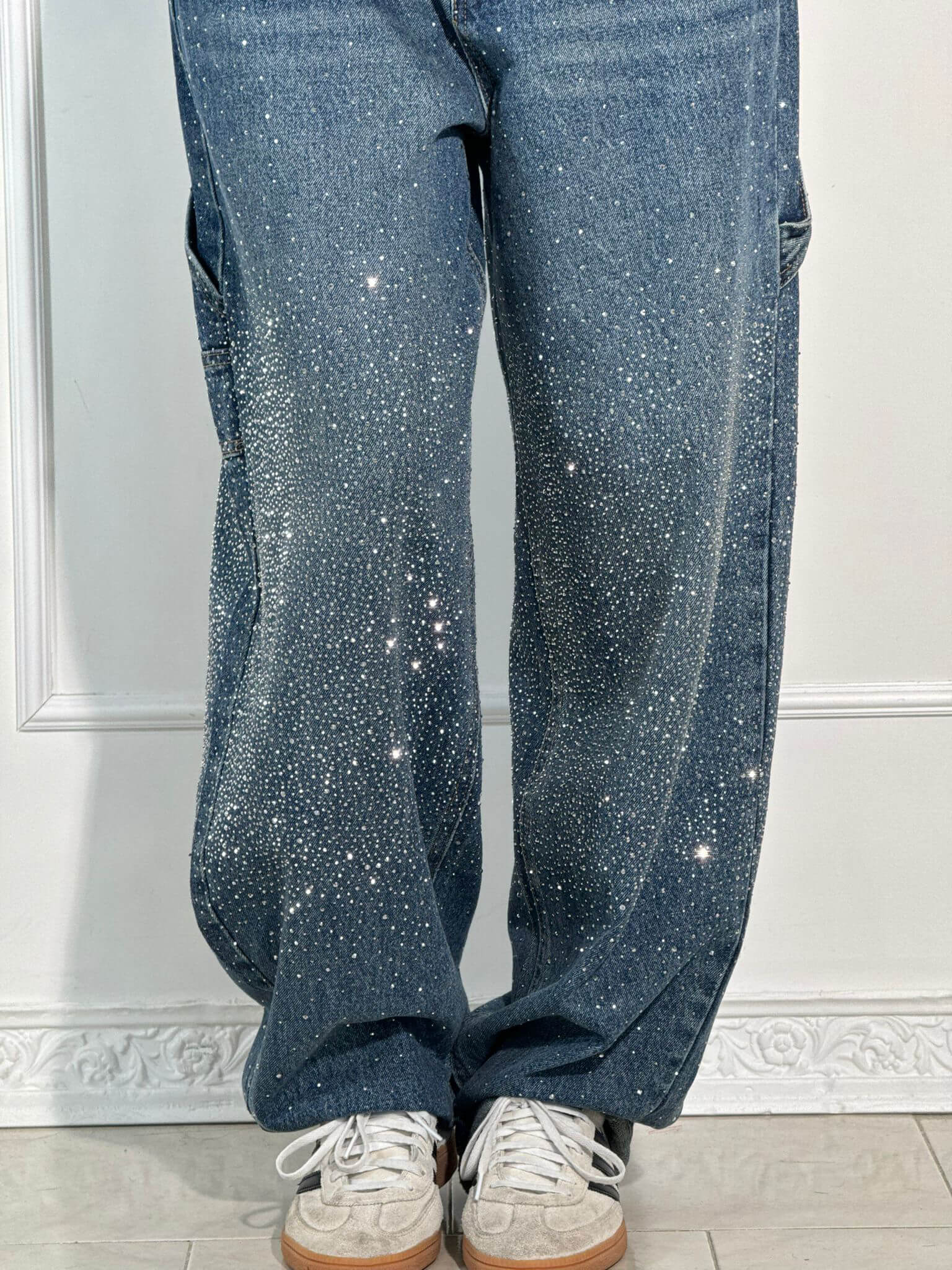 Dames Spijkerbroek Casual Met Diamantdetails 3