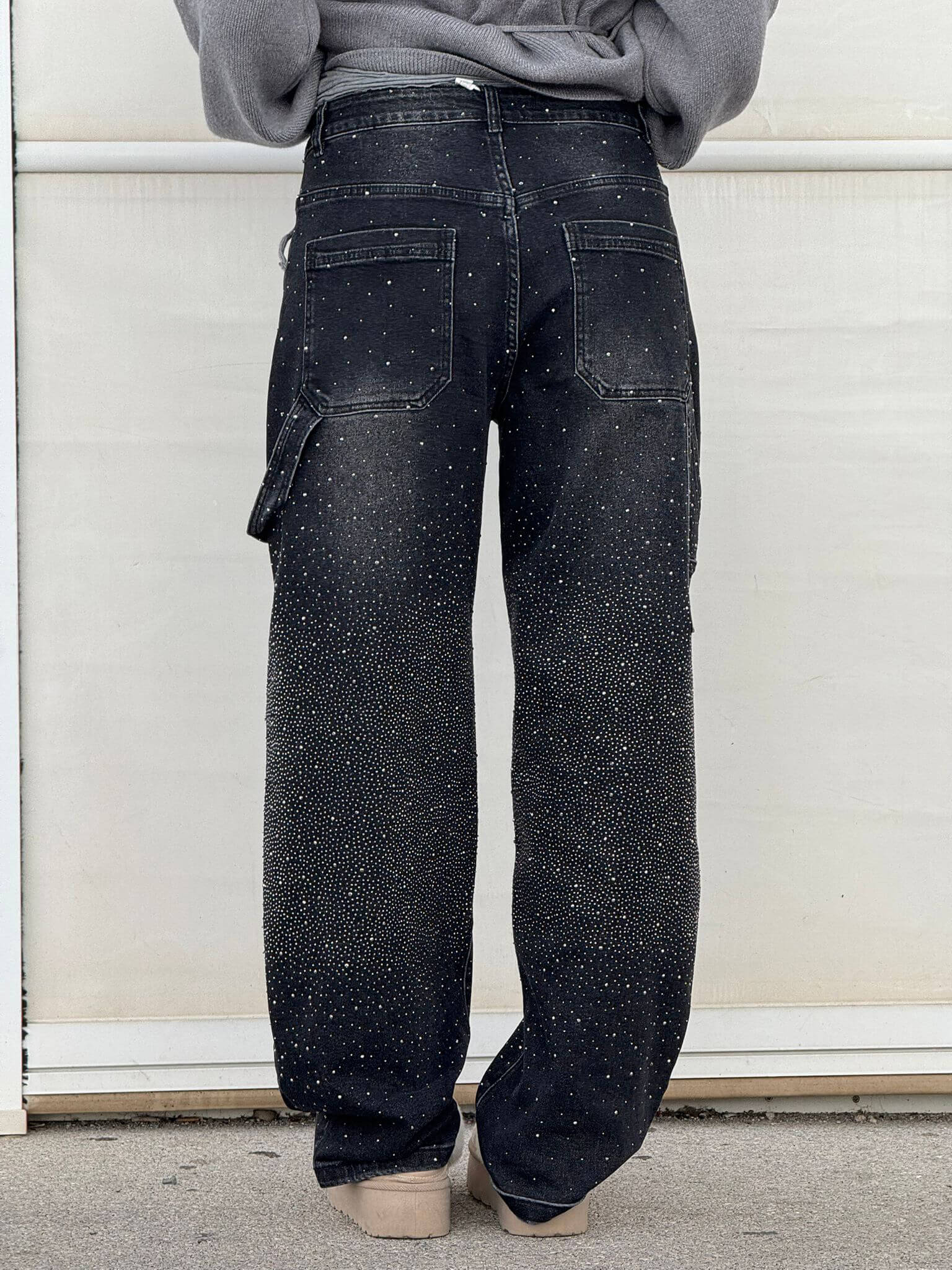 Dames Spijkerbroek Casual Met Diamantdetails 7