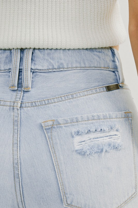 Dames Spijkerbroek Hoge Taille Distressed Denim 3