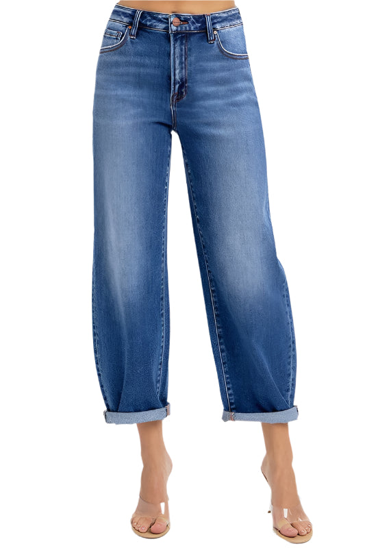 Dames Spijkerbroek Hoge Taille Mild Barrel Denim 0