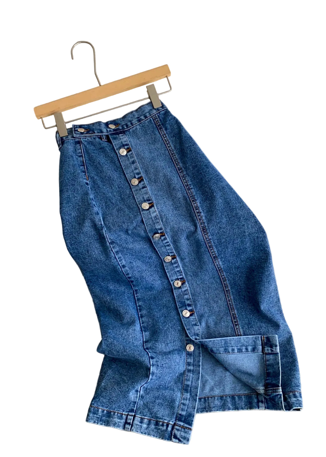 Dames Spijkerrok Hoge Taille Met Button-Down Design 0