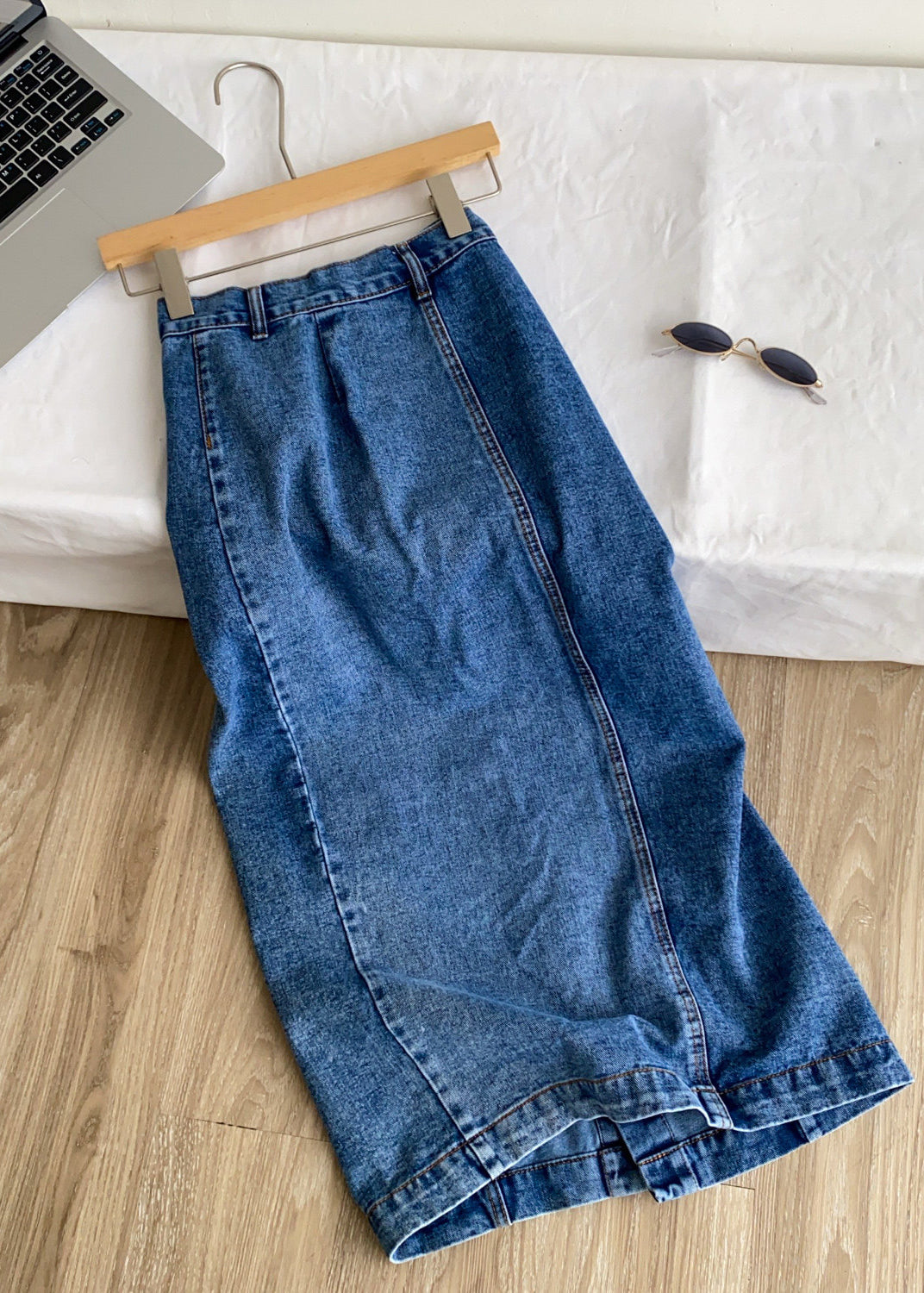 Dames Spijkerrok Hoge Taille Met Button-Down Design 1