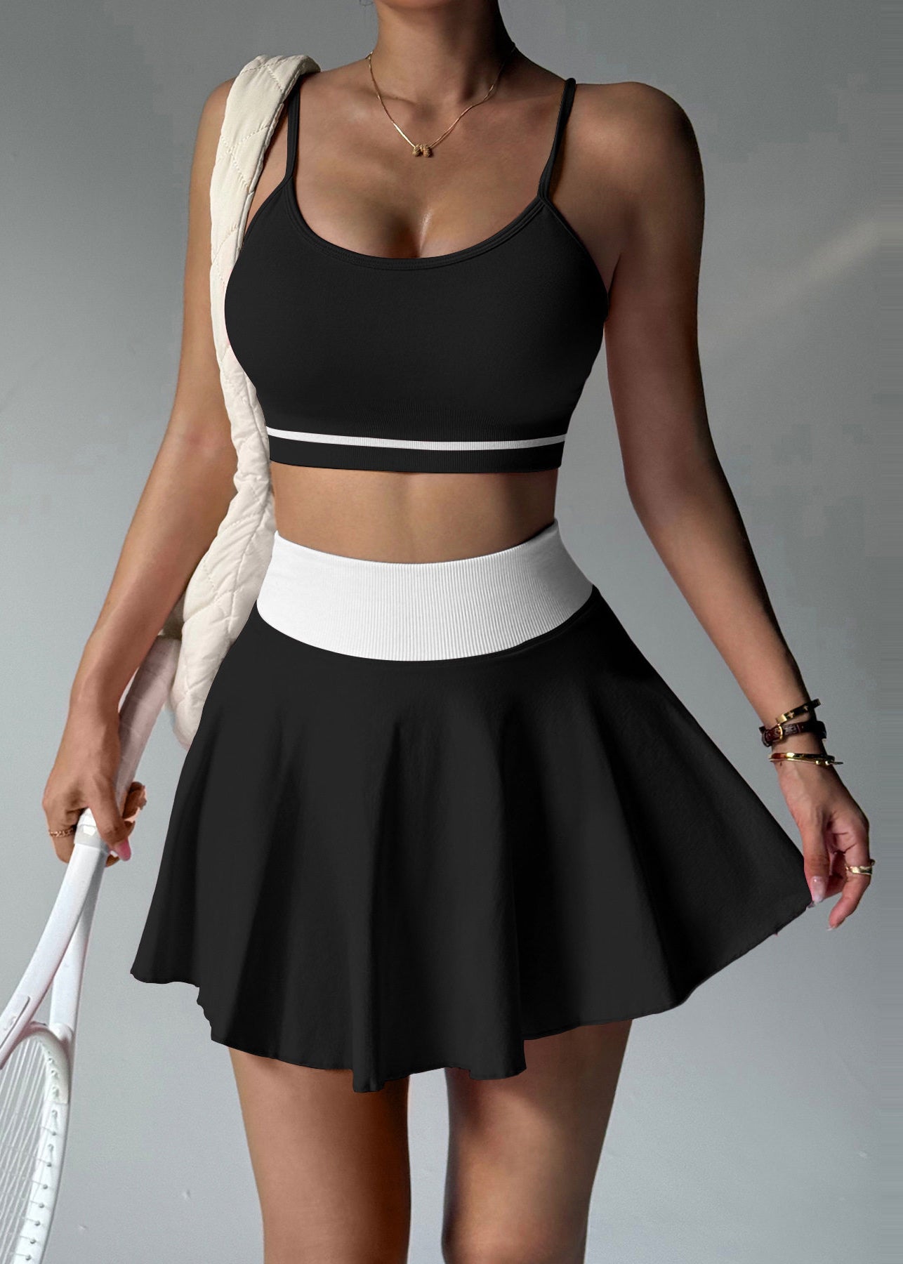 Dames Sportset Zwart Met Controle 2