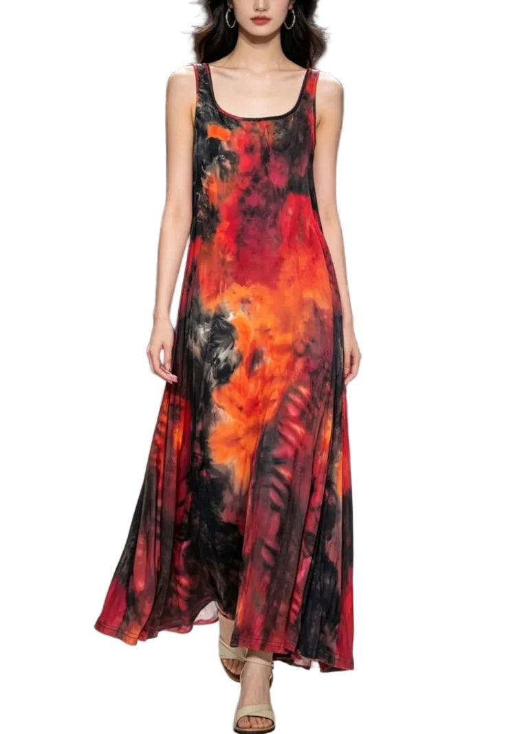 Dames Strandjurk Mouwloos Met Spaghettibandjes En Print 0