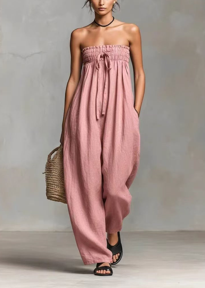 Dames Strapless Jumpsuit Mouwloos Met Trekkoord 1