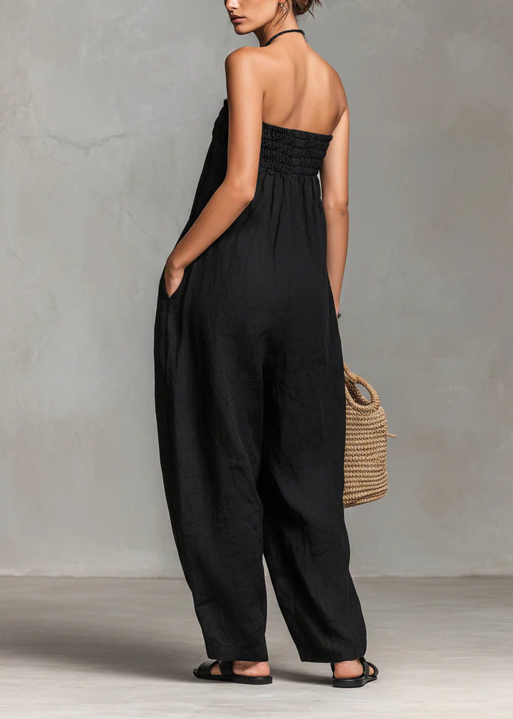 Dames Strapless Jumpsuit Mouwloos Met Trekkoord 4