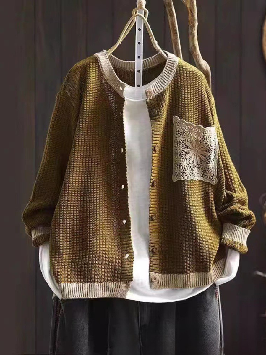 Dames Strickcardigan Met Borstzak 2