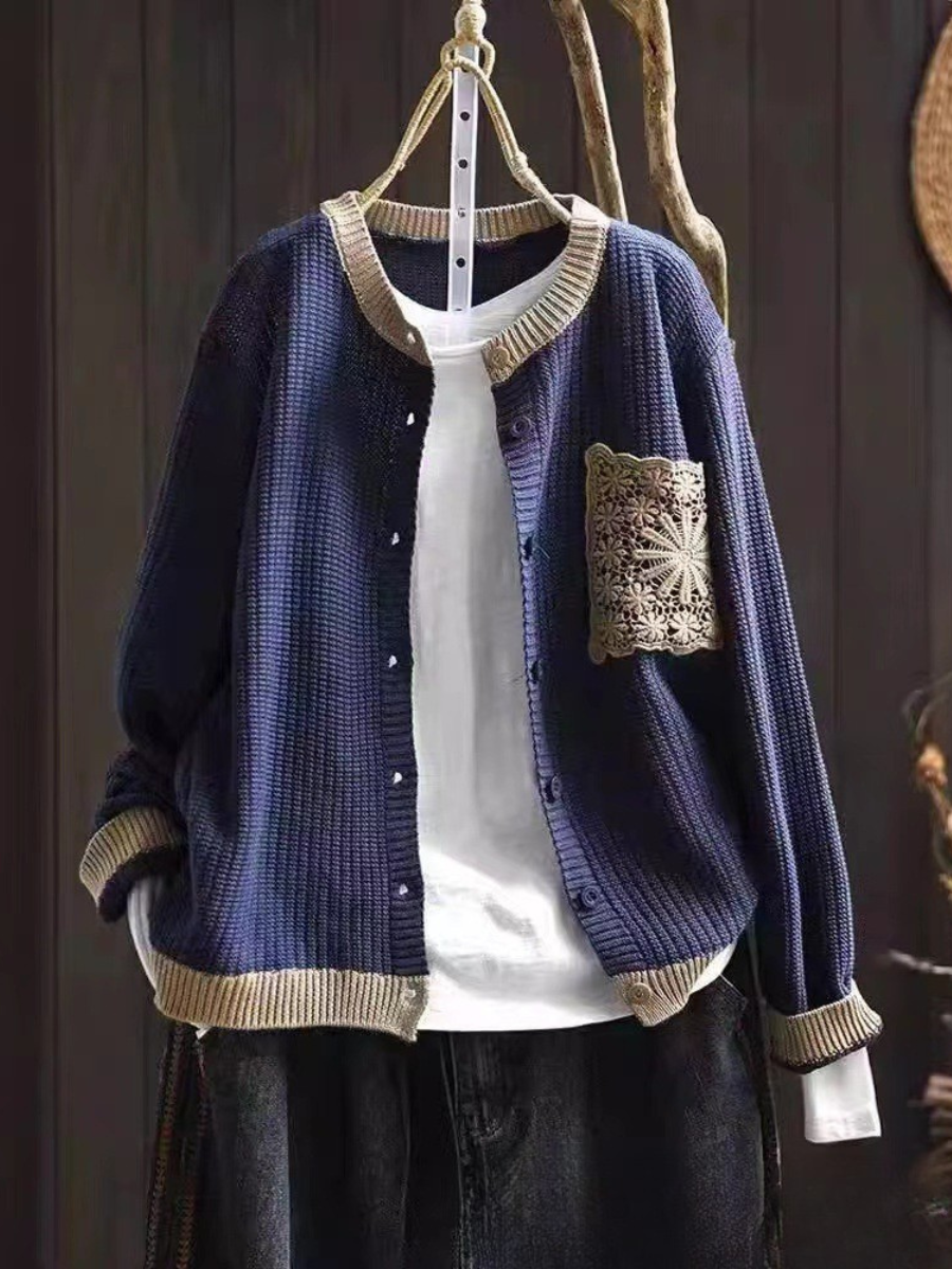 Dames Strickcardigan Met Borstzak 4