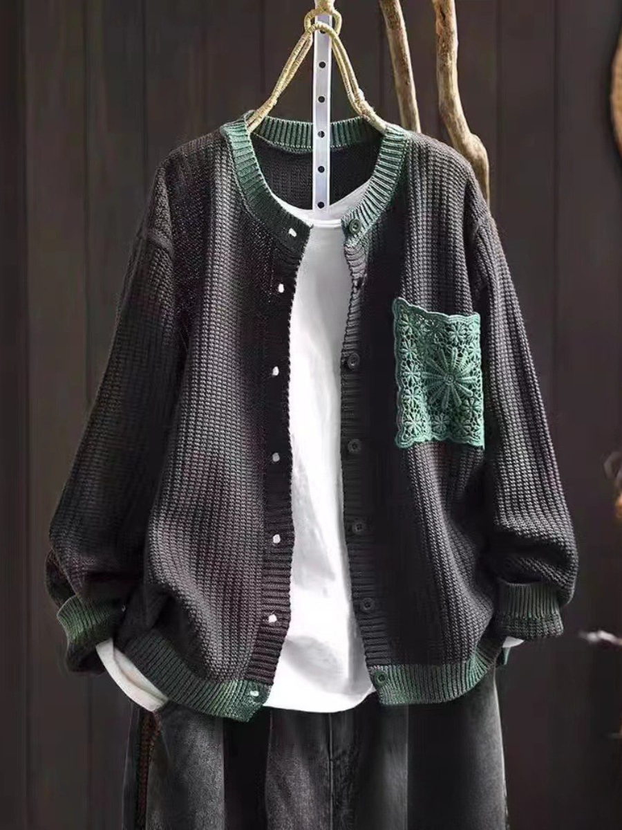 Dames Strickcardigan Met Borstzak 6