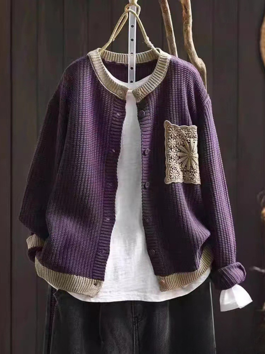 Dames Strickcardigan Met Borstzak 7
