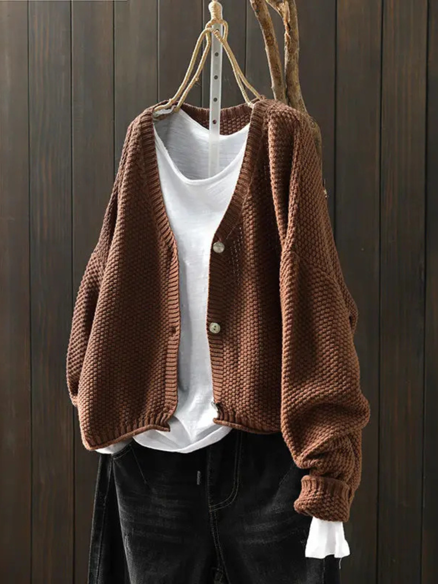 Dames Strickcardigan V-hals Casual 1