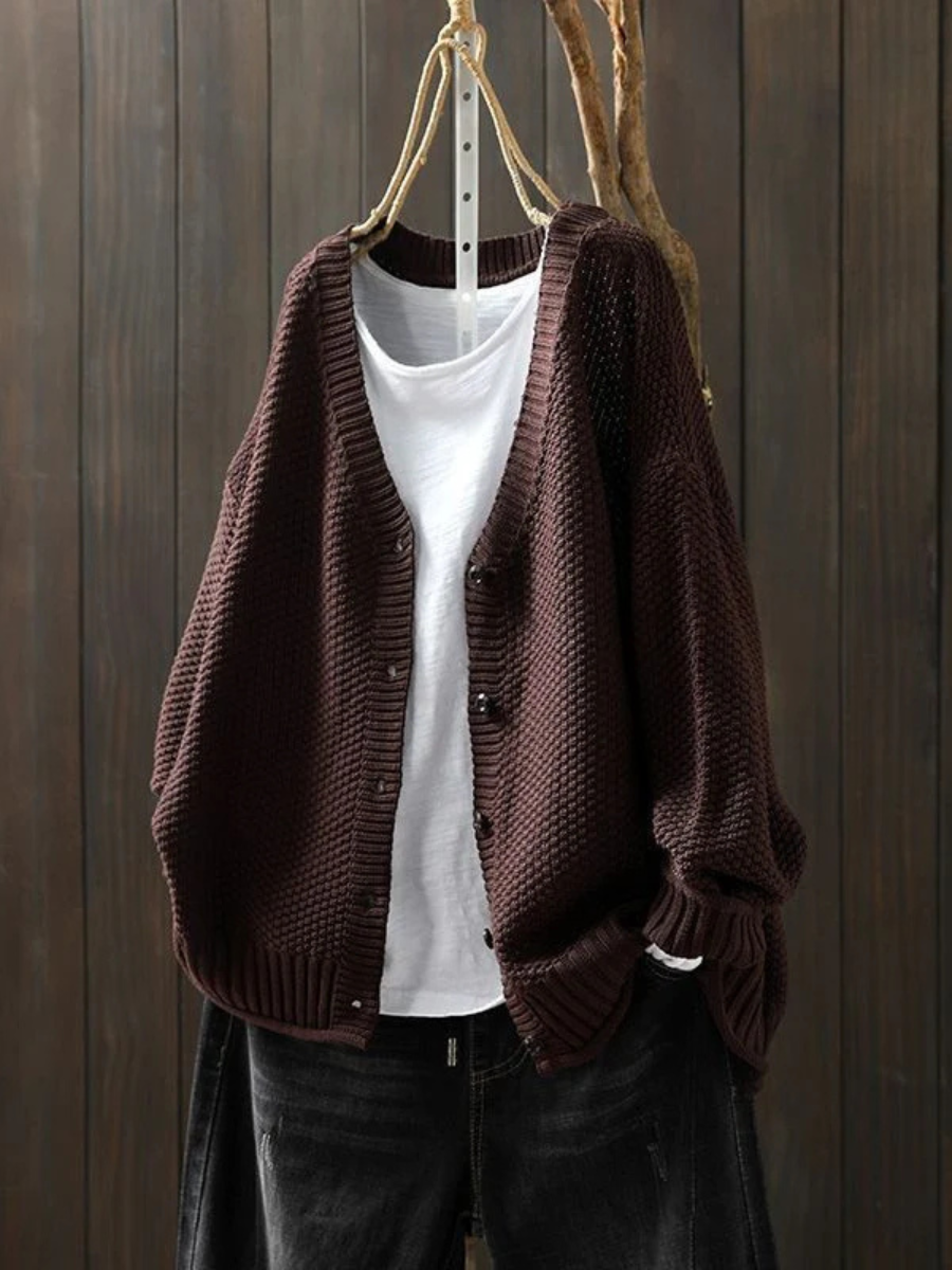 Dames Strickcardigan V-hals Casual 2