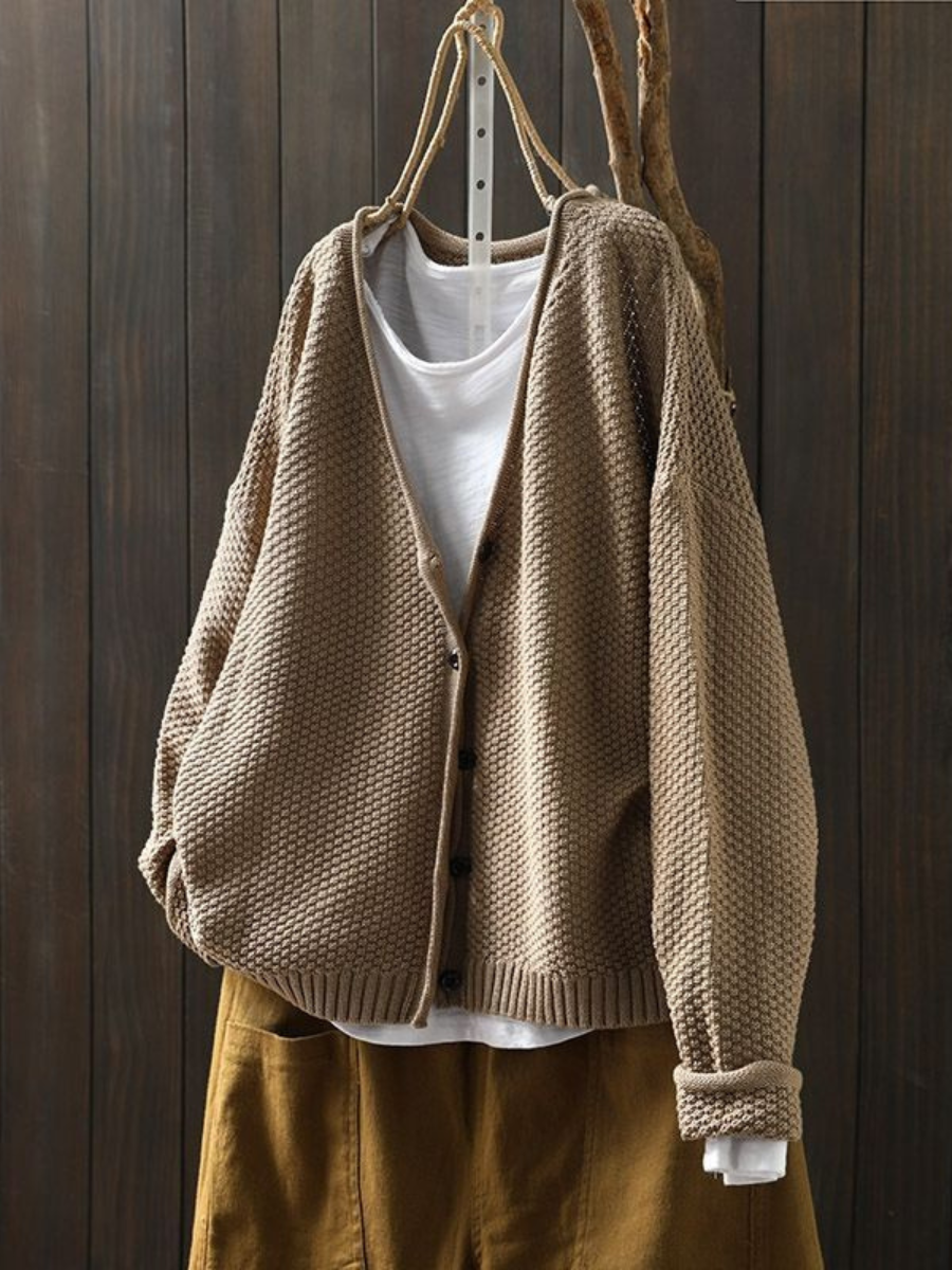 Dames Strickcardigan V-hals Casual 3
